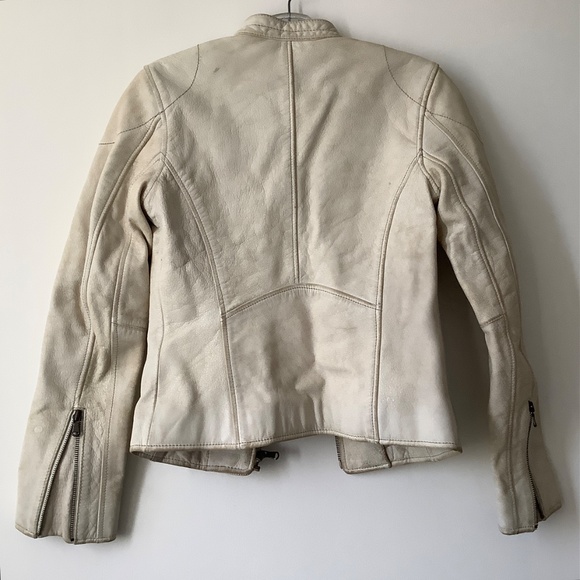 Danier off-white biker leather jacket - Picture 5 of 11